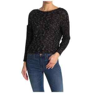 Abound Long Sleeve Twist Back Knit Sweater In Black Size S